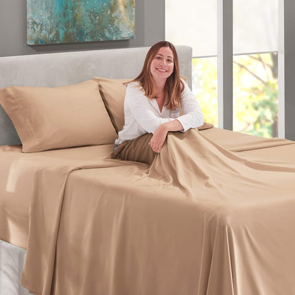 Nestl Twin Bed Sheet Set - Taupe - 3-Piece Extra Deep Pocket
