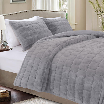 Elegant Comfort Luxurious Fluffy 3-Piece Faux Fur 