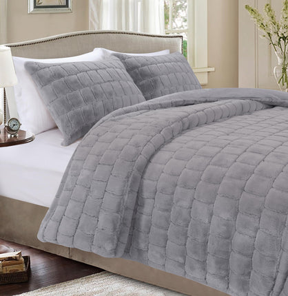 Elegant Comfort Luxurious Fluffy 3-Piece Faux Fur 