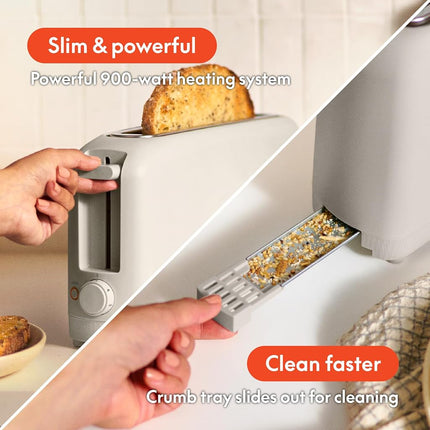 Bella TOAST 2 slice Slim toaster, Oatmilk