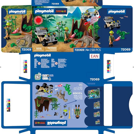 Playmobil Dinos Dinosaur Hideout, Dinosaur Explorer with Quad Bike, Baby T-Rex and Baby Brachiosaurus, Children's toy for ages 4plus, 72069