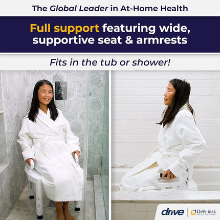 Drive Medical Premium Series Shower Chair with Back and Arms