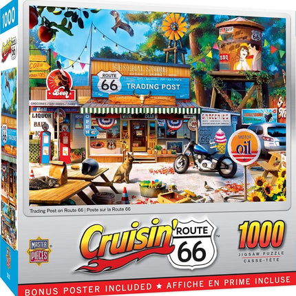 MasterPieces - Puzzle de 1000 pièces, Trading Post on Route 66, Amusant pour adultes, famille, enfants, 48,9 cm x 67,9 cm