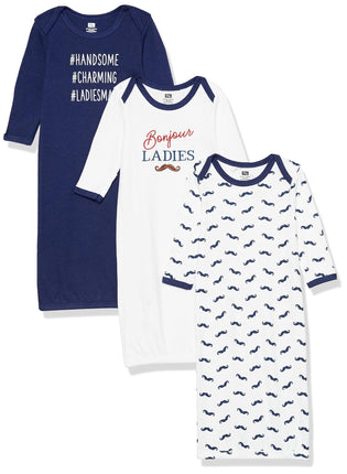 Hudson Baby unisex-baby Cotton Gowns, Bonjour, Pre