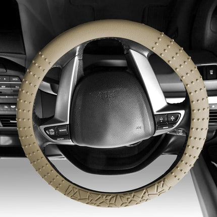 FH Group FH3002BEIGE Beige Steering Wheel Cover (Silicone W. Nibs & Pattern Massaging grip Wheel Cover Color -Fit Most Car Truck Suv or Van)