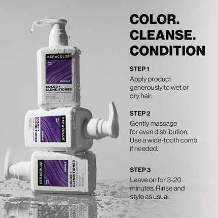 Keracolor Color Plus Clenditioner, Purple, 1 L