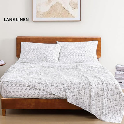 LANE LINEN Twin Sheets 100% Organic Cotton Soft 3pc Percale - Haze Grey