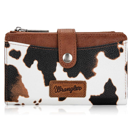 Wrangler Wallets for Women Slim Bifold Credit Card Holder, B-Brown, Chic