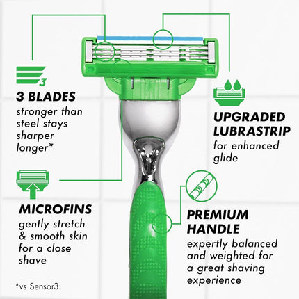 Gillette Mach3 Sensitive Razors for Men, 1 Handle, 5 Blade Refills, Designed for Sensitive Skin