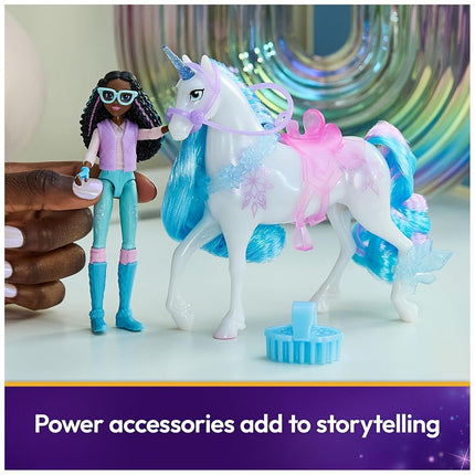 Unicorn Academy, Layla & Glacier Power of Friendship Set, Easter Gifts Idea, Dolls & Unicorn Toys, Includes Translucent Saddle & 2 Power Accessories, Metallic