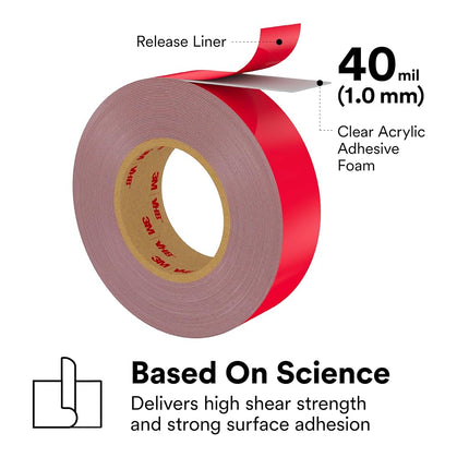 3M VHB Tape 4910, 0.75 in Width x 5 yd Length (1 Roll)