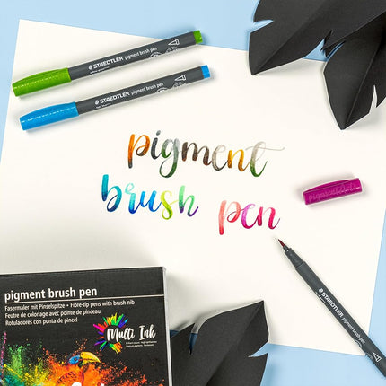 STAEDTLER 371 C36 Pigment Arts Brush Pen - Assorted Basic Colours (Pack of 36)