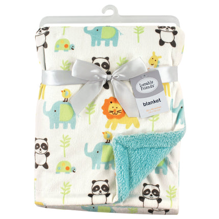 Manta de visón Luvable Friends con reverso de sherpa, Animales, Talla única