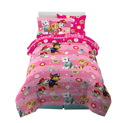 Franco Comforter and Sheet Set with Sham, Microfiber, Paw Patrol Girls, 5 Piece Twin Size