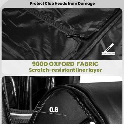 OutdoorMaster Padded Golf Travel Bag with Reinforced Wheels