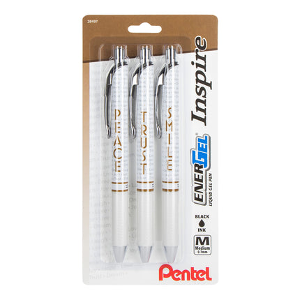 EnerGel Inspire Peace/Trust/Smile, (0.7mm) Medium 