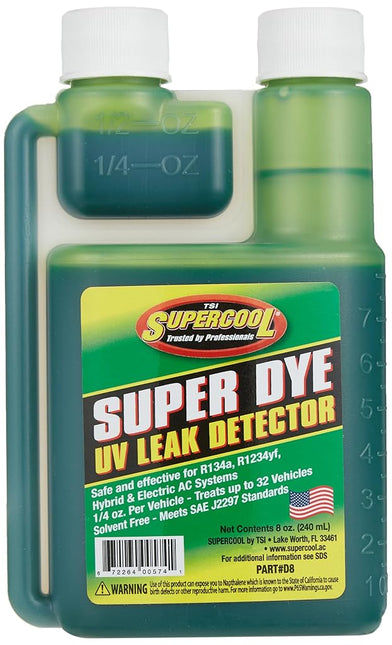 Supercool A/C Leak Detection Dye, 8 Oz, Green