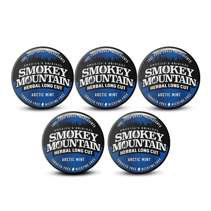 Smokey Mountain Arctic Mint Snuff, 5 Cans, no Toba