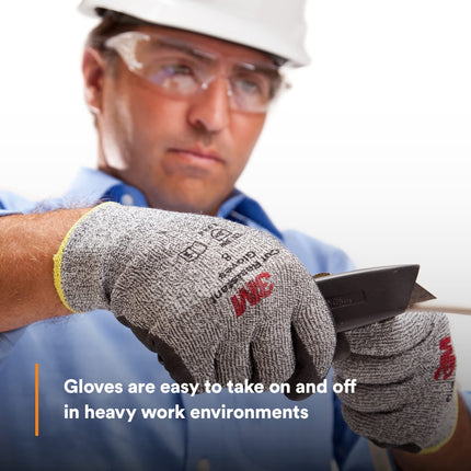 3M Comfort Grip Gloves CGL-CR, Cut Resistant (ANSI 3), Size L (Pair of Gloves), Grey