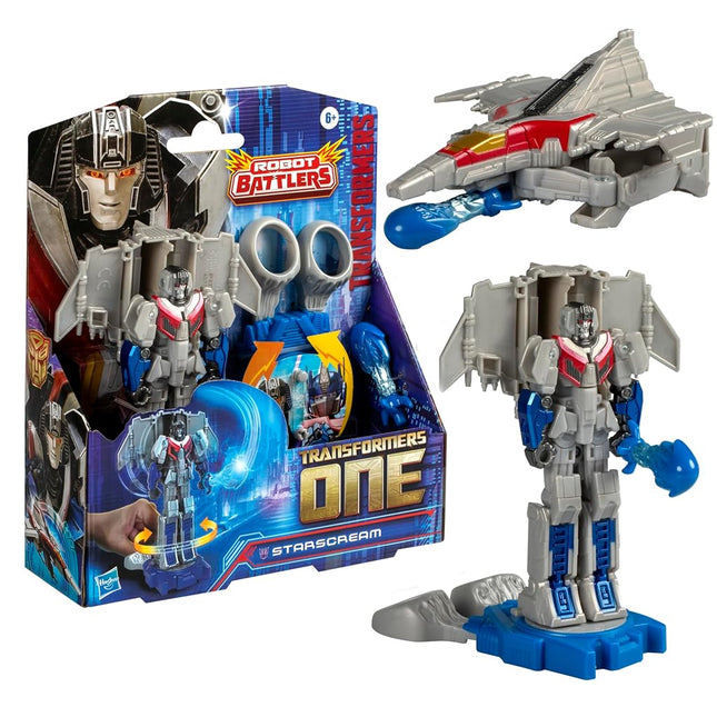 Transformers One Robot Battlers Starscream, 4.5-Inch Robot Action Figure, Interactive Toys for Boys and Girls Ages 6 and Up