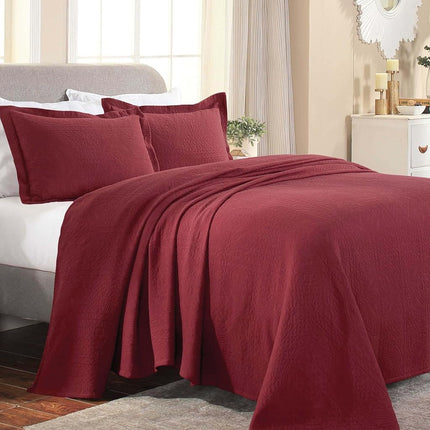 Superior Bedspread, Cotton, Garnet, King