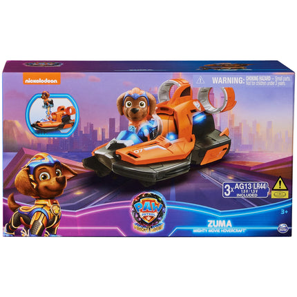 La Patrulla Canina: La Superpelícula, lancha de juguete con figura de acción de Zuma de los Mighty Pups, luces y sonidos, juguetes para niños y niñas de 3 años en adelante