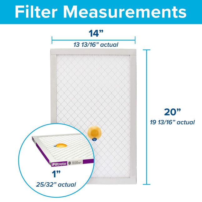 Filtrete Smart Air Filter, MPR 1500 12 in. x 1 in, 2 Pack Allergen, Bacteria & Virus, White