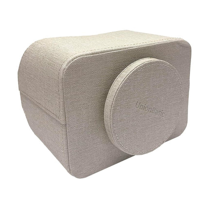 UnionBasic Rotating Desk Organizer, 360 Degree Desk Spinning Caddy, Desktop TV Guide/Mail/Media/Remote Controller Holder Organizer (Linen Texture Leather Beige)