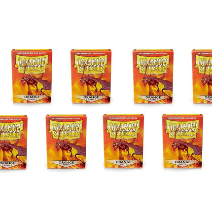 10 Packs Dragon Shield Matte Standard Size 100 ct Card Sleeves Display Case Orange