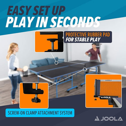 JOOLA 31009 Avanti Table Tennis Net and Post Set, Black, 72"