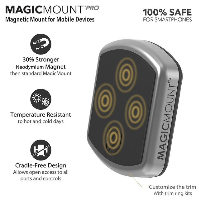 Scosche MPD2PK-UB MagicMount Pro Magnetic Car Phone Holder Mount - 360 Degree Adjustable Head, Universal with All Devices - Dashboard Mount - Pack of 2