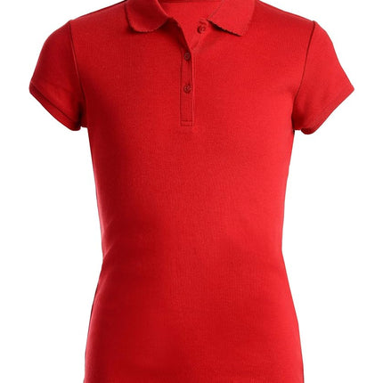 Nautica Girls' Short Sleeve Polo, Red, XLarge(16)