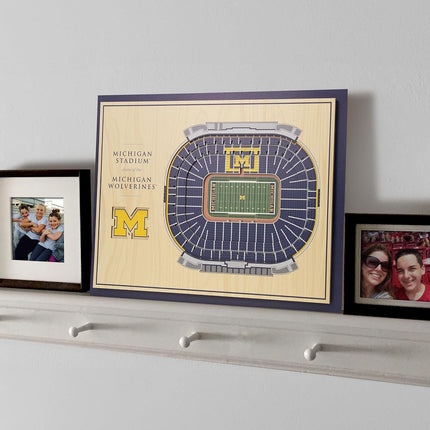 YouTheFan NCAA Michigan Wolverines Décor mural 3D 5 couches StadiumView - Michigan Stadium