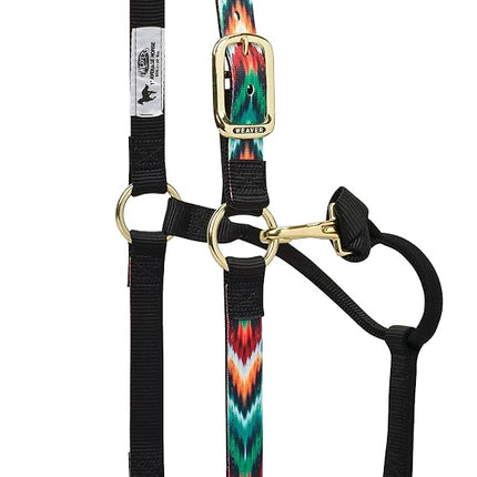 Weaver Leather Chevron Adjustable Nylon Horse Nylon Horse Halter, Average, Black/Multi
