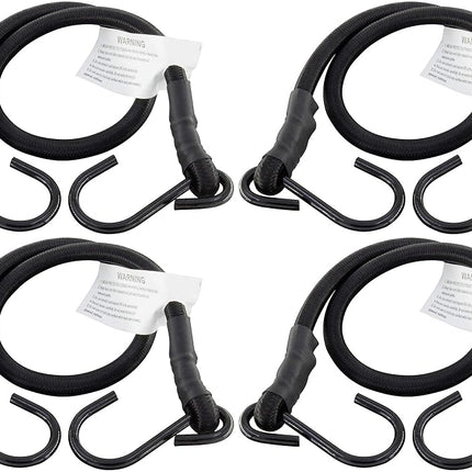HELIDA Bungee Cords with Hooks, 3/8 Inch Thick Rou