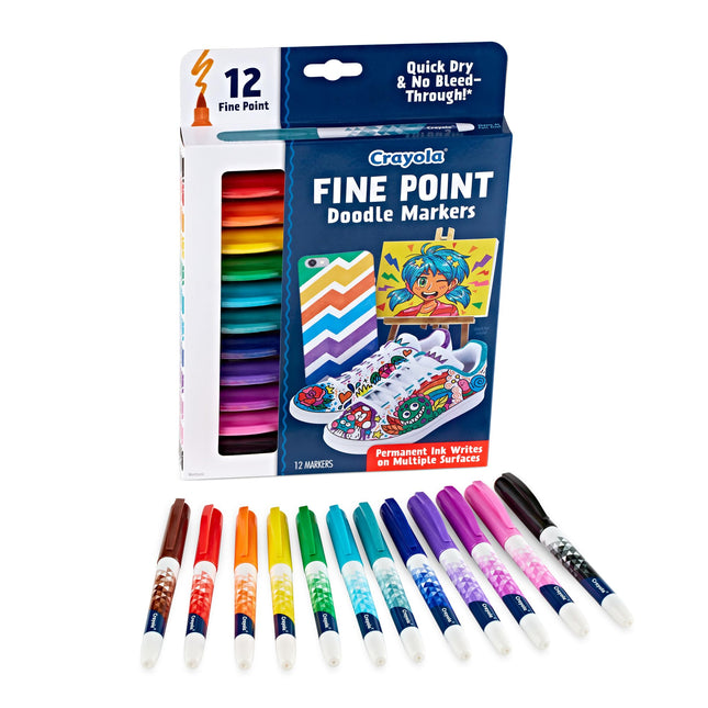 Marqueurs Pointe Fine Crayola, Marqueurs d'Art, Cadeaux pour Ados, 12 unités