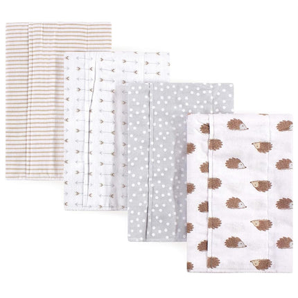 Bavoirs en flanelle superposée Hudson Baby, lot de 4 hérissons, taille unique