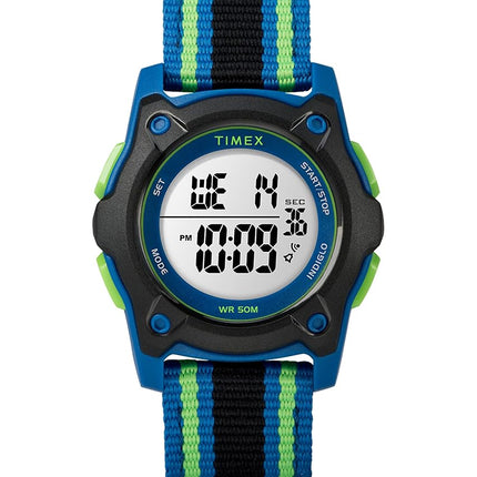 Timex Kids Time Machines Digital 35mm Blue/Black/Green Double-Layered Nylon buckle Watch TW7C26000