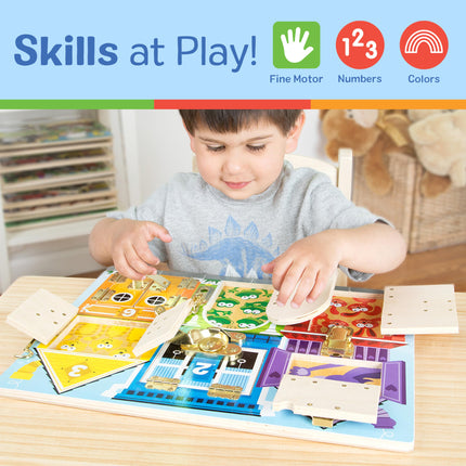 Melissa & Doug Latches Board Game - Frustration-Free Packaging - Skill Builders Toy - Ages 3+