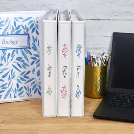 Avery Durable View 3 Ring Binder, 1-1/2 Inch Slant Rings, 4 White Binders (17576)