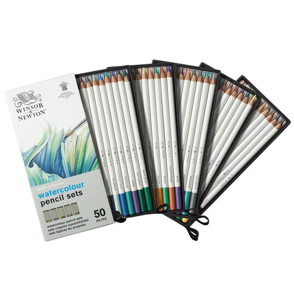 Winsor & Newton Studio Collection Watercolour Pencil Set, 50 Piece