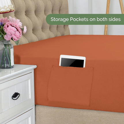 Elegant Comfort 1500 Premium Hotel Quality 18-21 Inches Deep - Extra Deep Pocket Single Fitted Sheet for High Mattress, Luxury and Softest, Smart Pocket - Wrinkle Free, Twin/Twin XL, Coral
