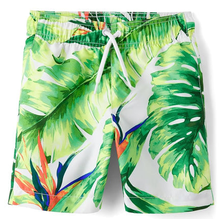 The Children's Place Boys' and Toddler Swim Trunks, Applemint Board Short, X-Small
