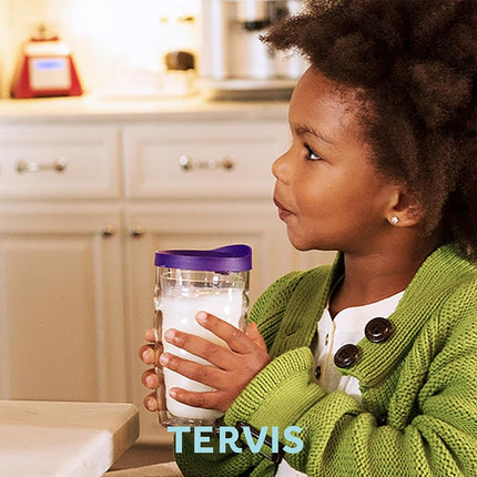 Tervis Clear & Colorful Lidded Made in USA Double Walled Insulated Tumbler Travel Cup Keeps Drinks Cold & Hot, 10oz Wavy, Turquoise Lid