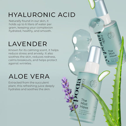 Yepoda The Mist Have, Hyaluronic Acid Facial Spray Moisture Body Spray for Face and Body, Lightweight Facial Care, Facial Toner, Korean Cosmetics (50 ml)