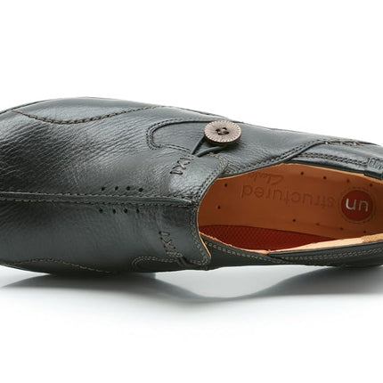 Clarks Unstructured Women's Un.Loop Slip-On Shoe, Black Leather, 7.5 UK