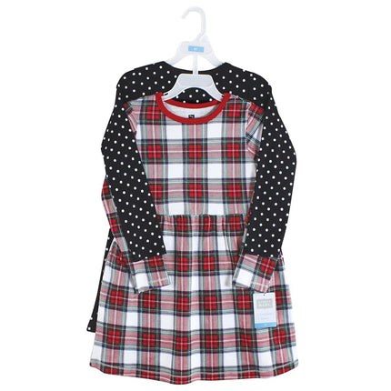 Robes en Coton Bébé Filles Hudson Baby, Tartan Blanc, 6-9 Mois