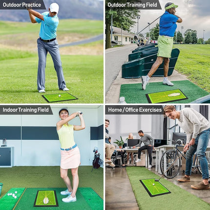 ENHUA GOLF Swing Mat,12 * 17 INCH Widen Divot Board Swing Path for Golf Training,Golf Indoor Practice Green