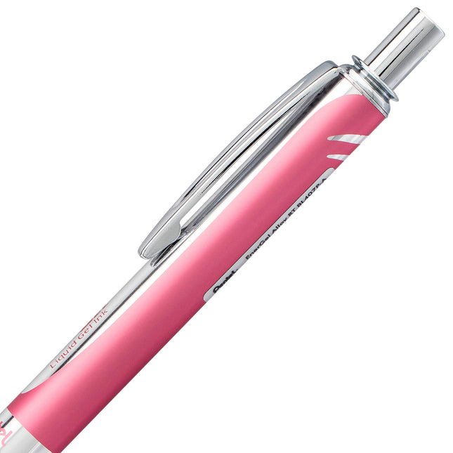 Pentel BL407-A line width, liquid gel-roller sterling with a pressure mechanism, 0.35 mm Pink