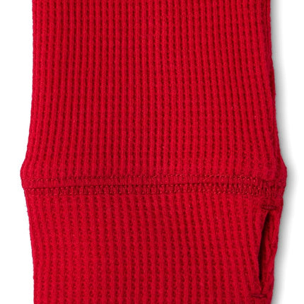 The Children's Place Girls' Basic Long Sleeve Thermal Henley Tops, Classic Red, X-Large